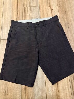split Men's Black Flat Front Shorts